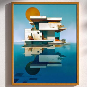 Bauhaus Brutalist Minimal Modern Architecture Wall Art Print Poster Brutalism Wall art Design