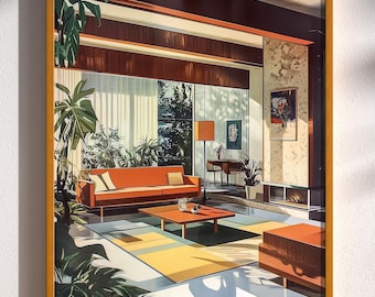 ヴィンテージミッドセンチュリーモダンアートプリント | モダン建築