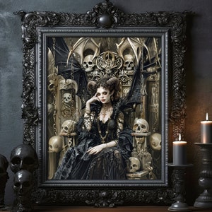 Lilith Demon Queen Gothic Demon Princess Witch Print Poster Wall Art Dark Art Occult Witchcraft Wiccan Art