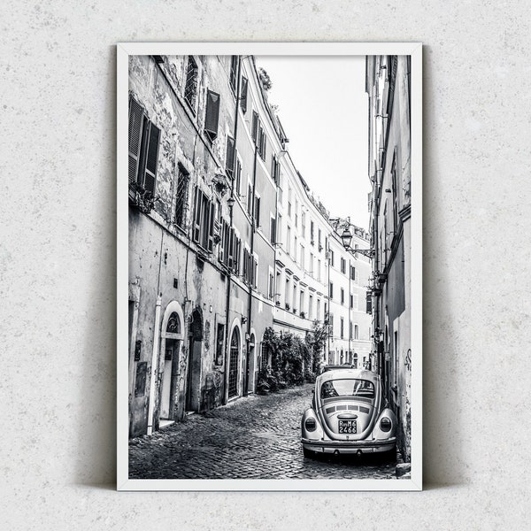 Trastevere Rome, Digital Download, Black And White Rome Poster, Black and White Photography, Rome Italy Art,