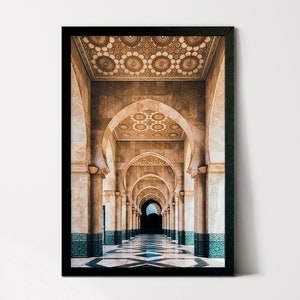 Hassan II Mosque, Casablanca, Cityscape Wall Art, Morroco City Print, Travel Art Print, Morroco Wall Art