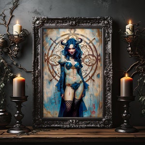 Lilith Demon Queen Gothic Demon Princess Witch Print Poster Wall Art Dark Art Occult Witchcraft Wiccan Art