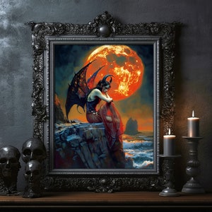 Lilith Demon Queen Gothic Princess Witch Print Poster Wall Art Dark Art Occult Witchcraft Wiccan Art Lilith