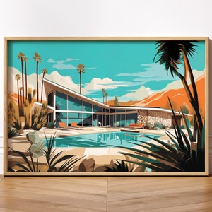 Twin Palms at Night Frank Sinatra Palm Springs Home Mid Century