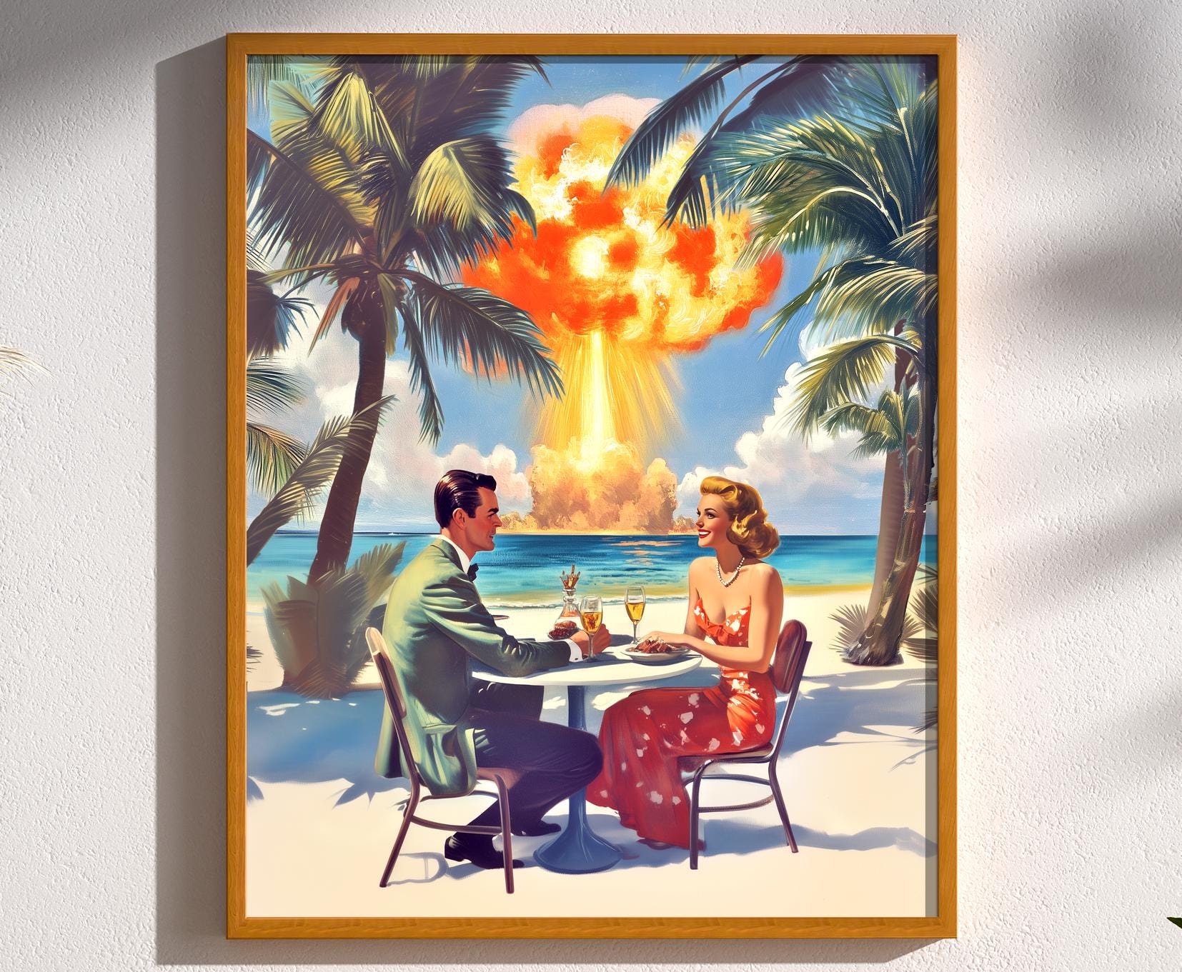 Mid Century Modern Atomic Wall Art | 1950s Nuclear Print | Dark