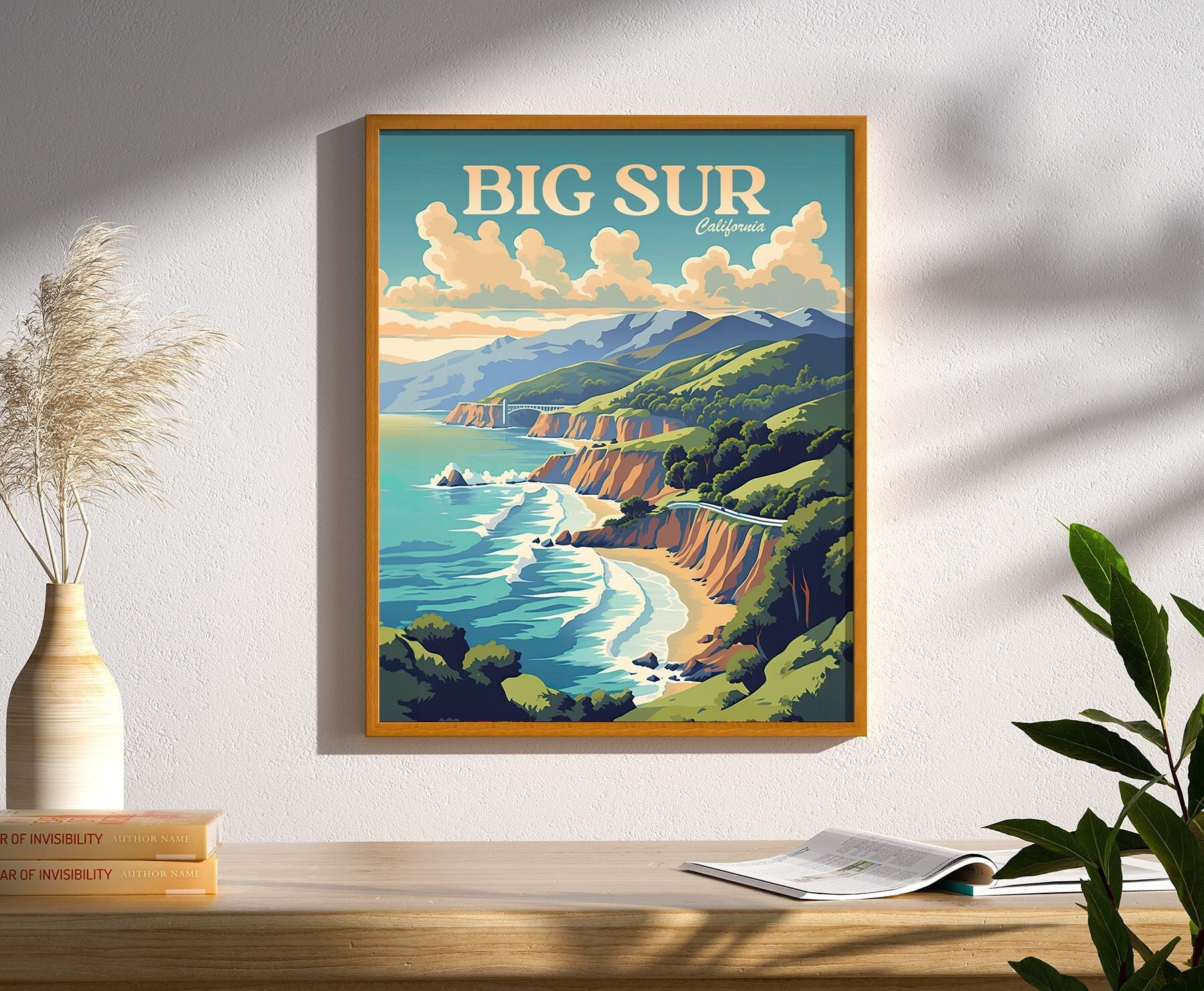 Big Sur California Vintage Travel Poster Art Print Wall Decor Big