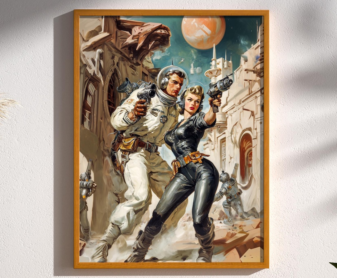 Love and Laser Beams, Retro Future Sci-fi Space Woman Warrior Pulp Art ...