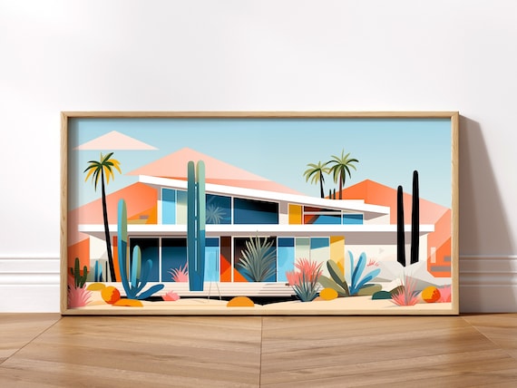 Palm Springs Mid Century Modern Wall Art | Retro California House