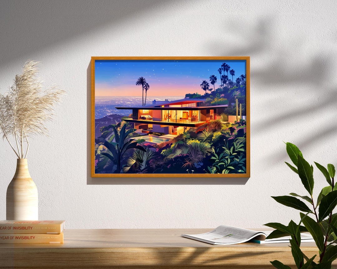 Los Angeles Mid Century Modern Wall Art | Hillside House Print