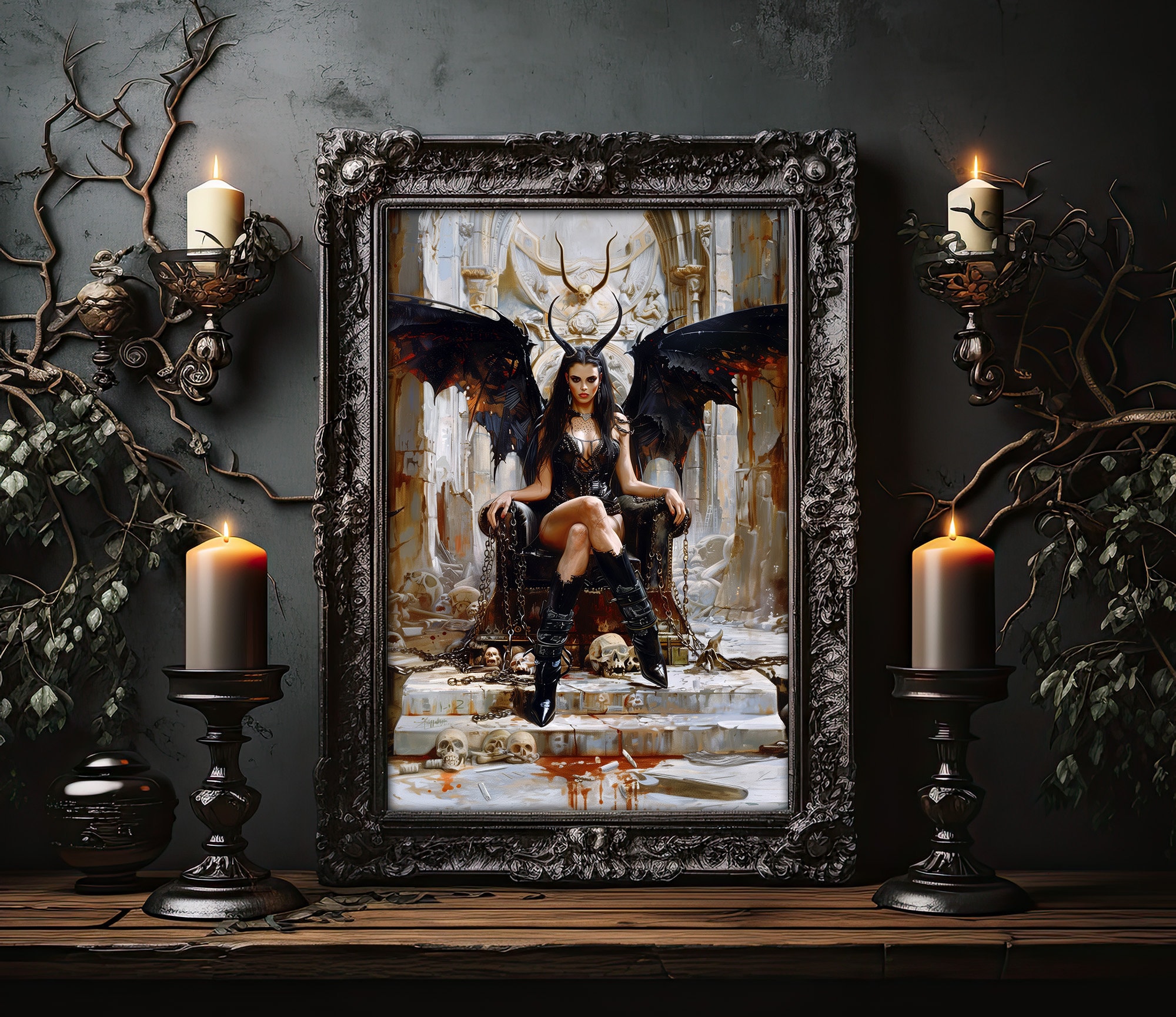 Lilith Demon Queen Gothic Demon Princess Witch Print Poster Wall