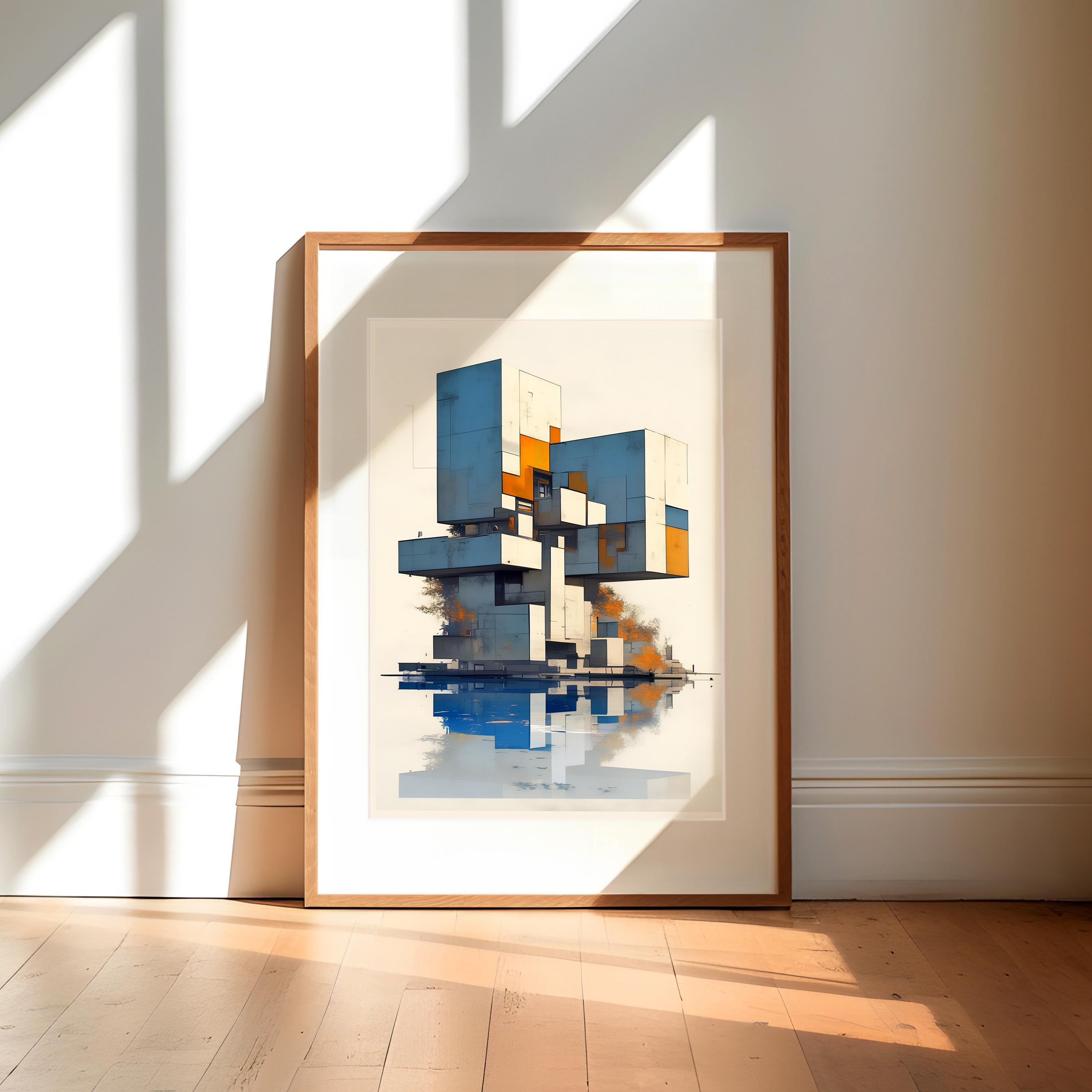 Modern Architecture Bauhaus Minimalist Wall Art Print Poster Brutalism ...