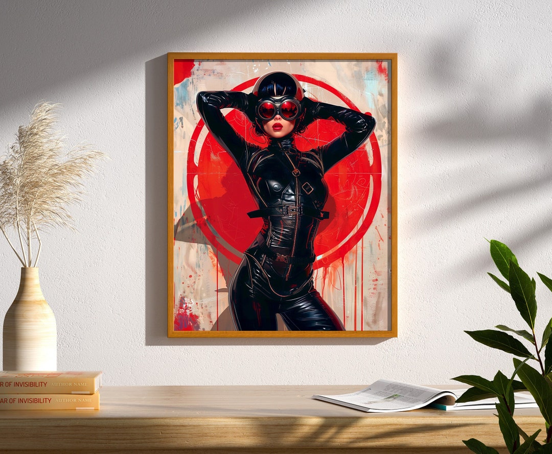 Retro Futuristic Sci-fi Space Woman Warrior Astronaut Pulp Art Poster ...