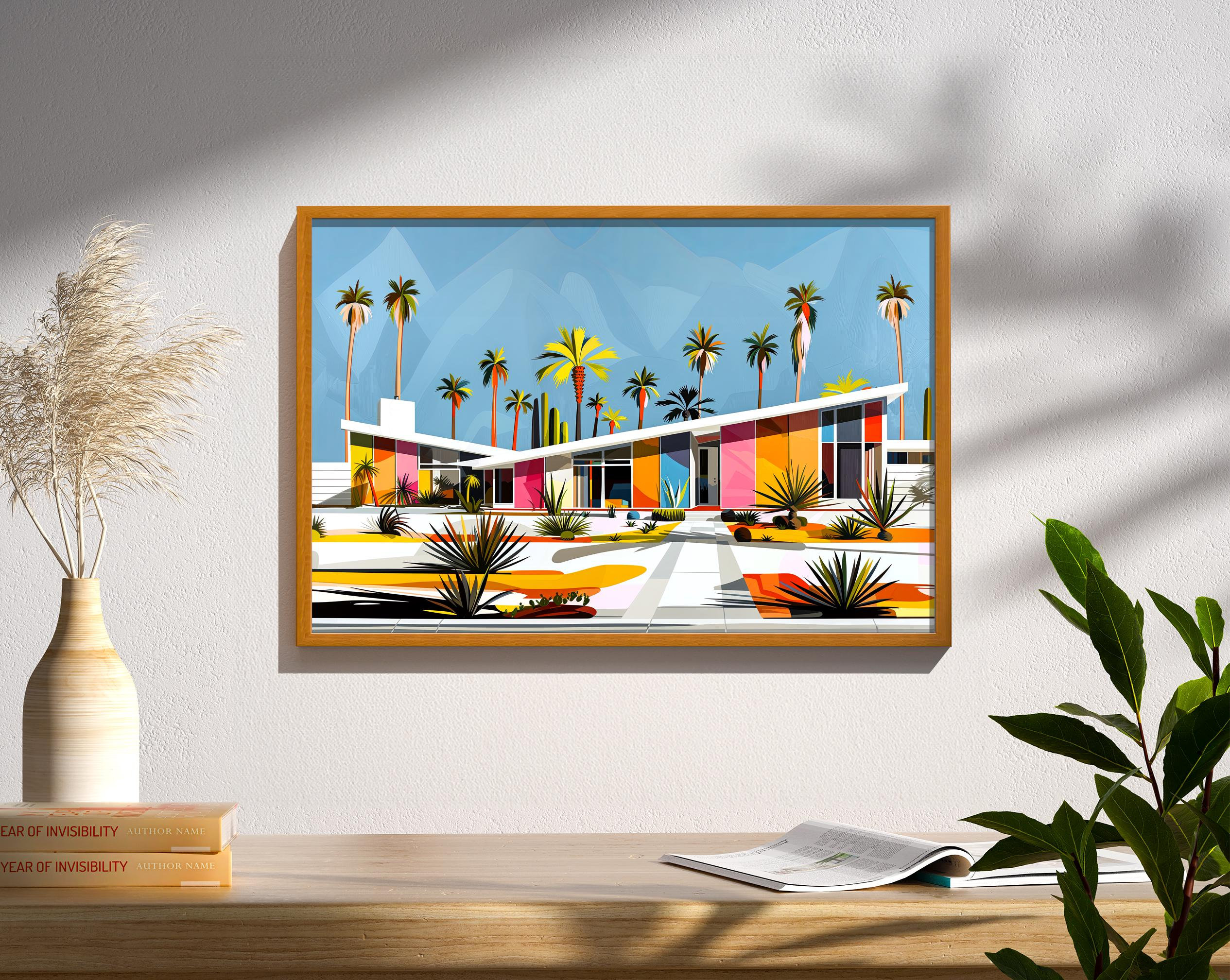 Mid Century Modern Palm Springs House Architecture Art Print