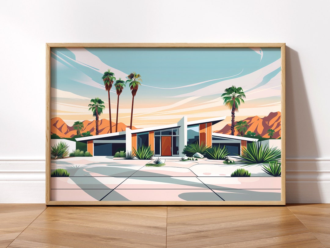 Mid Century Modern Palm Springs House Architecture Art Print