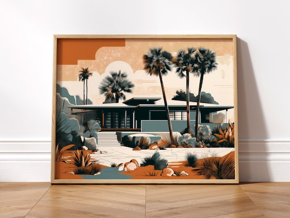Palm Springs Mid Century Modern Wall Art | Retro California House