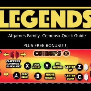 AtGames Legends Handmade Coinopsx Quick Guide. Over 3500 Sold!!  Includes FREE 8000 Expansion Pack