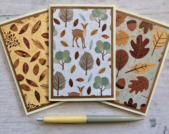 Fall Deer Watercolor PRINT Animal Lovers Fall Leaves Woodland Creature Stag Autumn