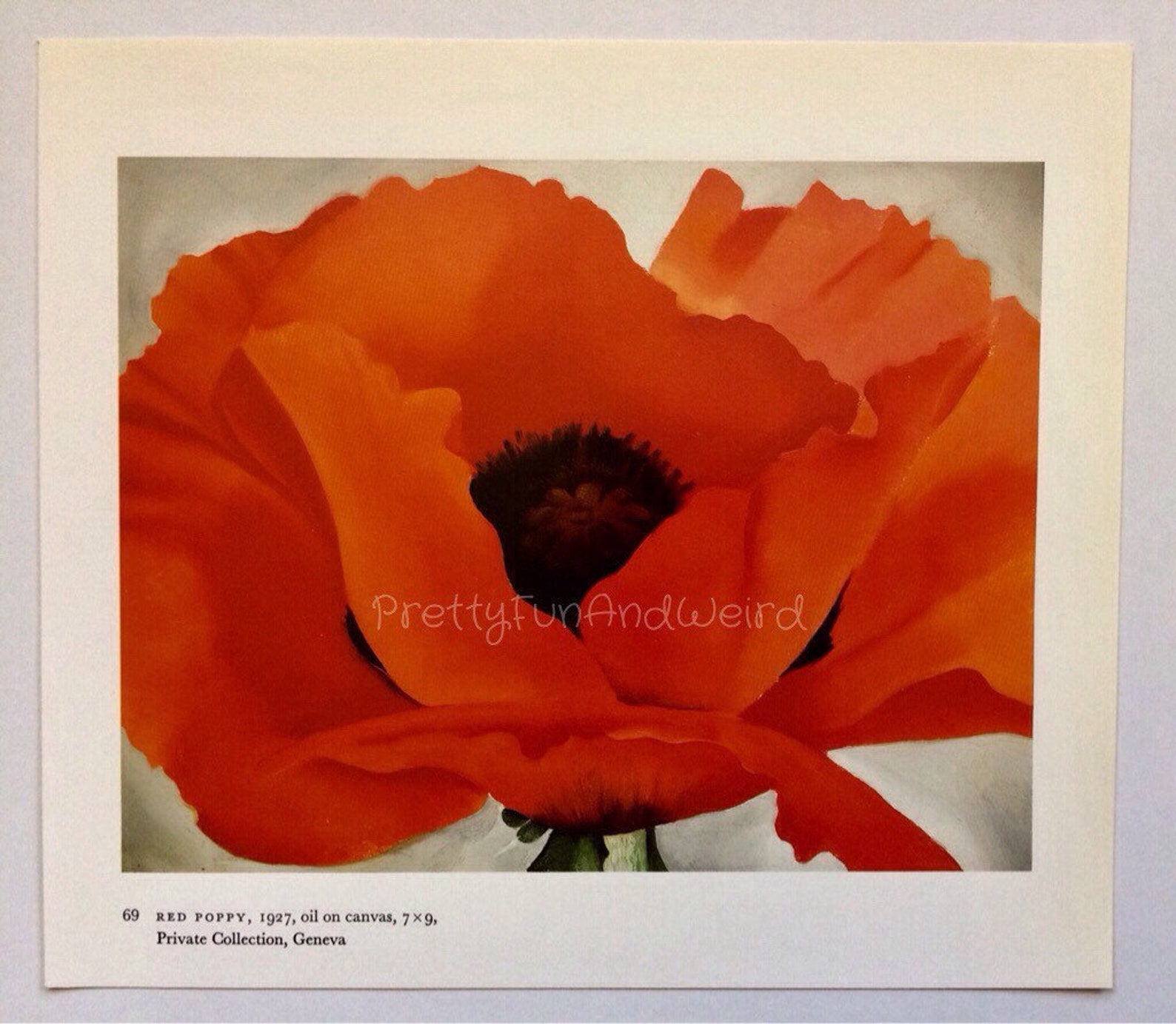 Georgia O'Keeffe Print Red Poppy Vintage Abstract | Etsy