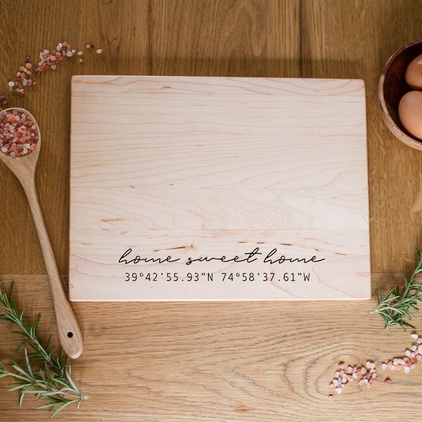 Latitude and Longitude Cutting Board Etsy