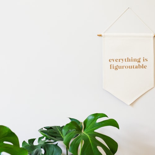 Bannière en toile Tout est réalisable, citation motivante, décoration d'intérieur moderne, bannière de bureau à domicile, décoration de bureau minimaliste, cadeau de bureau