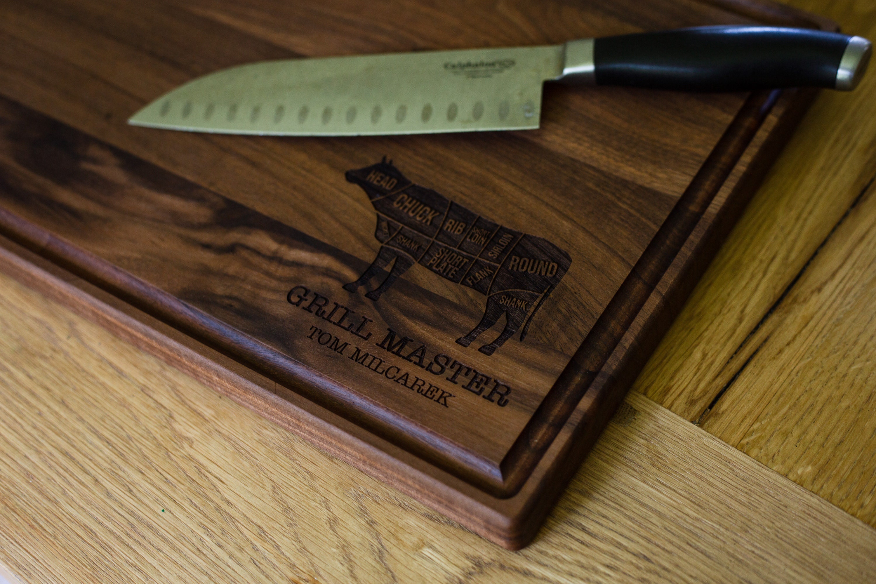 Butcher Block Wood Cutting Board Gift for Dad Butcher Board Etsy