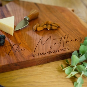 Housewarming Wood Cutting Board, Personalized Moving Gift, Custom Charcuterie Board, Engraved Personalized Cutting Board, Gift For Couple