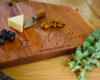 Housewarming Wood Cutting Board, Personalized Moving Gift, Custom Charcuterie Board, Engraved Personalized Cutting Board, Gift For Couple