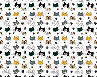 猫のパターン SVG、足跡パターン、猫のベクター、子猫のパターン、猫の品種のパターン、ニャーのグラフィック、ペットの PNG ファイル