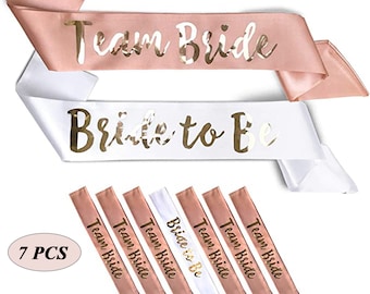 7 Hen Party Sashes/Bride To Be/ Team Bride/Bachelorette Party Sashes