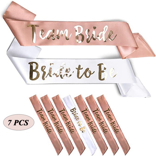 7 Hen Party Sashes/Bride To Be/ Team Bride/Bachelorette Party Sashes