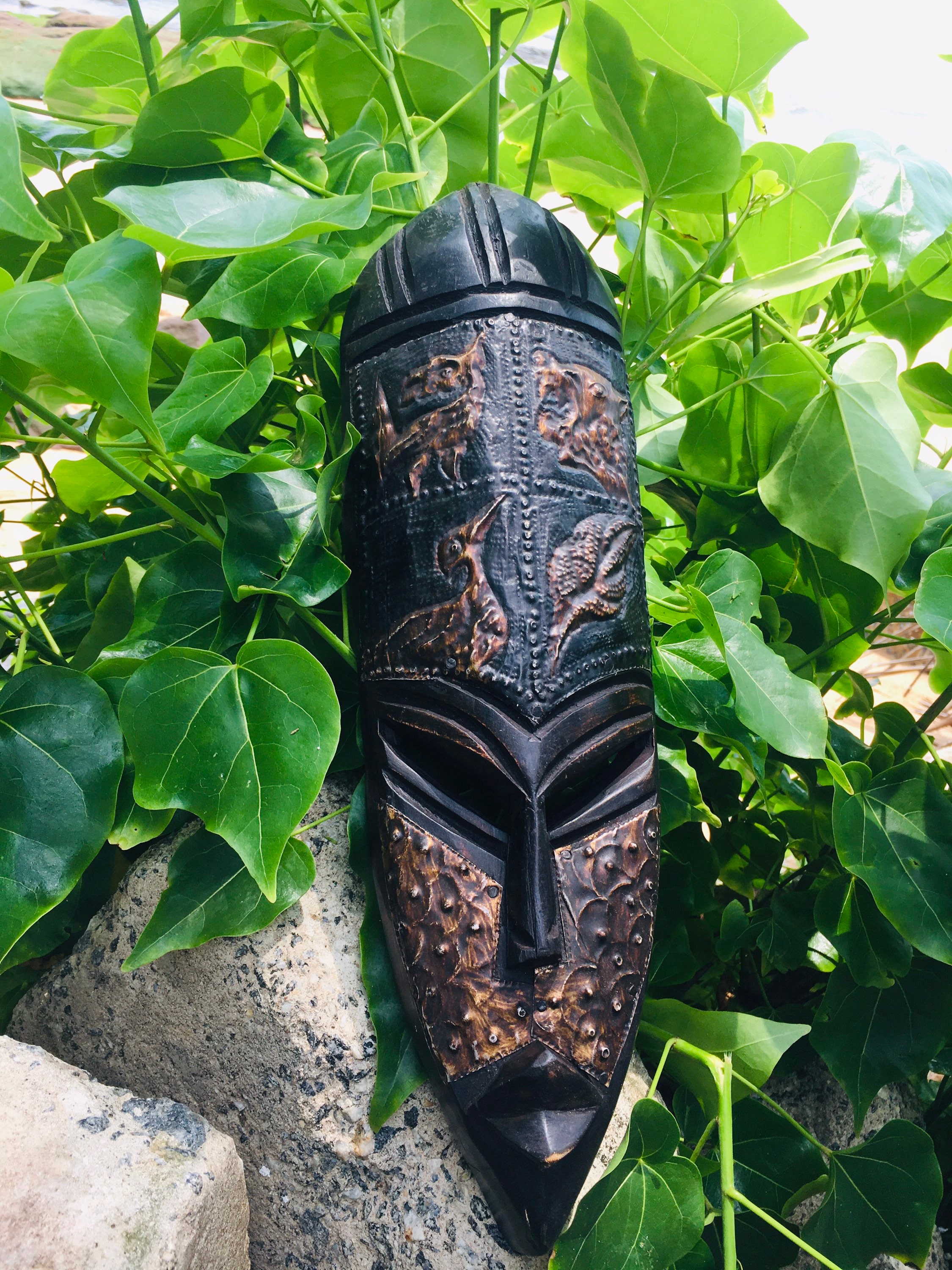 Ghana wood mask wall hanging African wall mask home decor Etsy