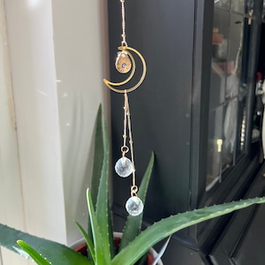 Evil eye & moon Sun catcher / crystal suncatcher / garden decoration / window decoration / gift idea / evil eye charm / rainbow catcher