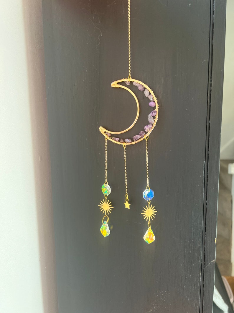 Window Suncatcher / Moon and Stars / Sun Catcher / Crystal Suncatcher ...