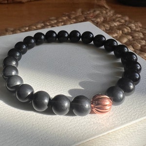 Natural Shungite & copper bracelet / Shungite beaded bracelet / copper / gift idea / bracelet / beaded bracelet