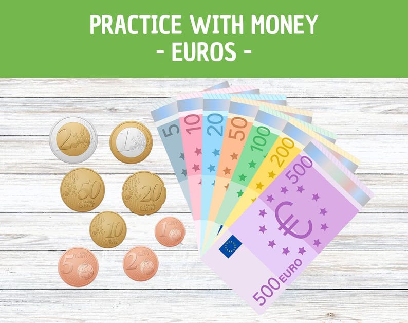 Druuzy 400 Billetes Y Monedas De Euro De Juguete – Dinero Falso Para Juegos De Tienda Y Aprender