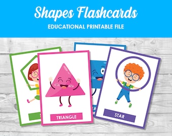 Shapes Flashcards for kids - Digital and text editable