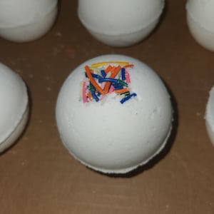 Birthday Cake Bath Bomb with Sprinkles