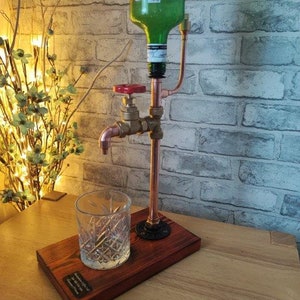 Unique Copper Drinks Dispenser with Free Glass.  Ideal Anniversary Gift. (7th Copper) Inc. Free Delivery. (UK only). Various Tap Options
