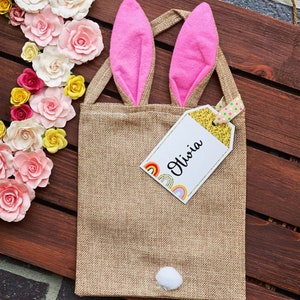 Easter Bunny Ear Burlap Bag