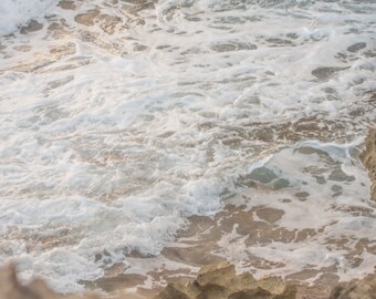 hawaii whitewash ocean - neautral ocean print, beach photography, wave sand print, nautical home decor, wave wall art, modern decor