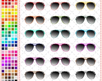 130 Sunglasses Clipart- Summer Clipart- Sunglasses png- Digital Sunglass- Rainbow Sunglasses- Tropical Clipart- Sunglass Stickers Printable