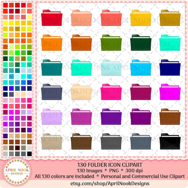 130 Folder icon Clipart- Office Clipart- Folder png- Desktop Folder icon- School Clipart- Planner Clipart- Rainbow Folder icon Stickers png