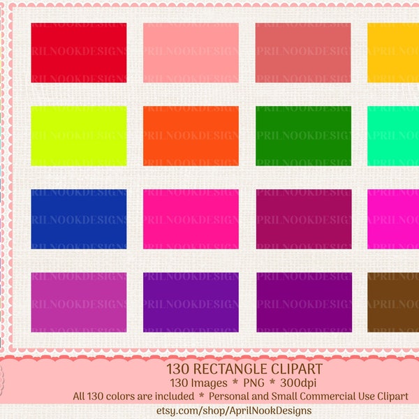 130 Rectangles Clipart-Rectangle Sticker-Party Clipart-Rectangle Banner-Cute School Clipart-Rainbow Clipart-EC & GOODNOTES Planner Graphics