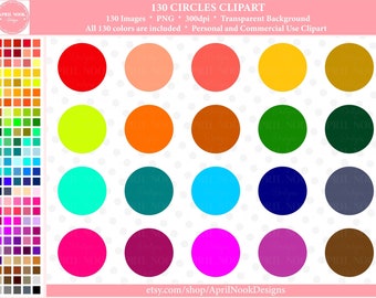 130 Circles Clipart-Circle Sticker png-ECLP & GOODNOTES Planner Clipart-Party Clipart-Wedding Clipart-Logo Clipart-Digital Rainbow Circles