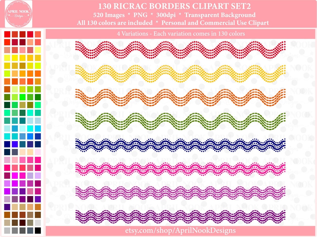 Red Ric Rac Border 130 Ric Rac Borders Clipart 2-printable Rainbow Zigzag Borders Clipart ...