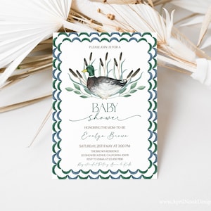 Mallard Duck Baby Shower Invitation: Editable Template (Digital Download