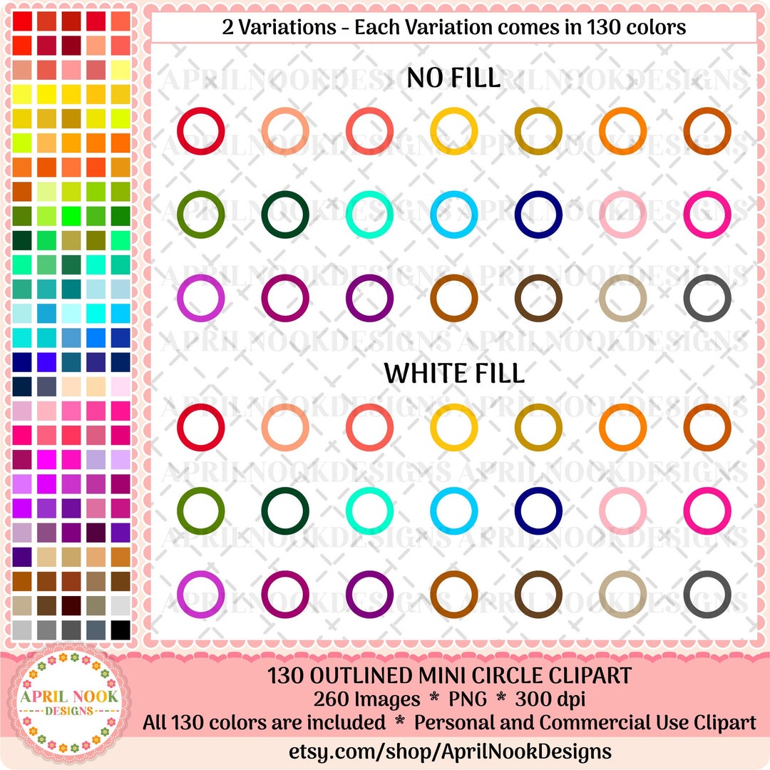 130 Outlined Mini Circle Clipart- EC GOODNOTES Planner Functional ...