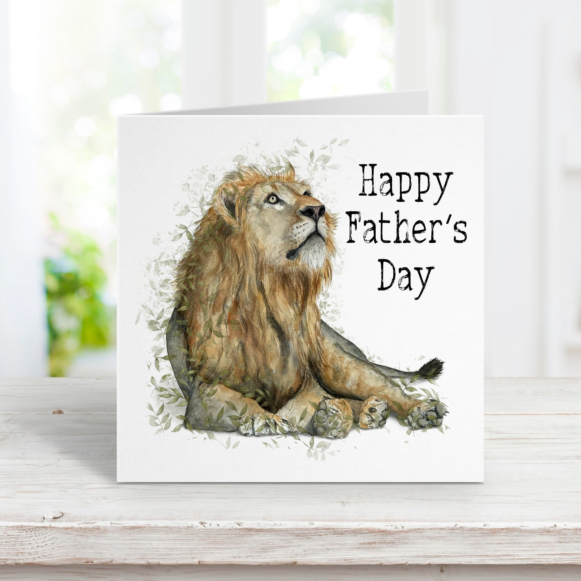 Happy Father's Day Card Daddy Card Lion Card | Etsy