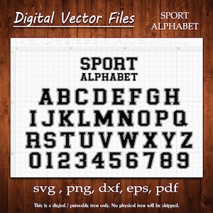 Sport Alphabet Svg Varsity Layered Font Svg Silhouette Stickers University Vector Cut Decal Print Gift Silhouette College Cameo Cricut File