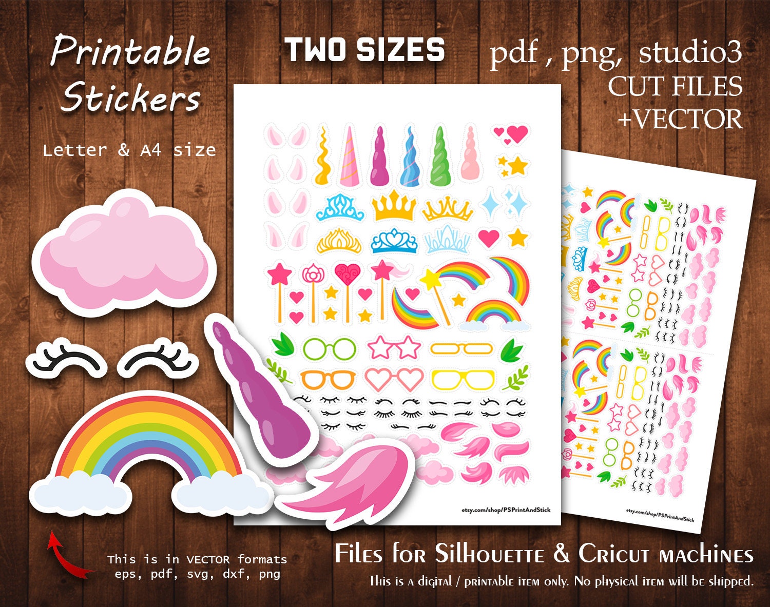 Cute Unicorn Printable Stickers For Kids (2621555)